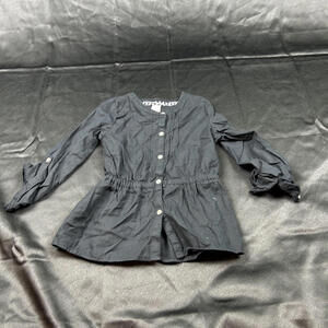Carters girls black long sleeve button up shirt dress